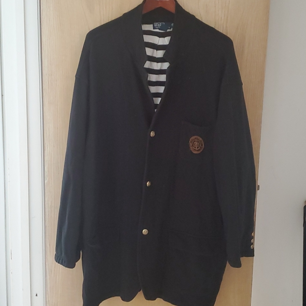 Men's Polo Blue Label Cotton blend black Jacket, Sz 4X Big and Tall